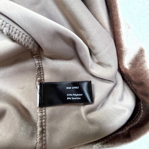 Boston Proper Womens 3/4 Sleeve Velvet Top Blouse Small Brown Stretch Casual - Picture 7 of 9